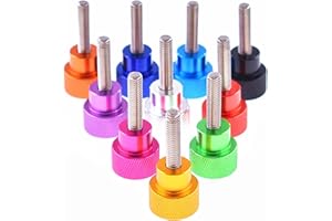 2Pcs UNC 3/8-16 Thumb Screw Aluminum Knurled Head Stainless Steel Thread Hand Tighten Thumb Screws Length 6-100mm(Dark red,L-