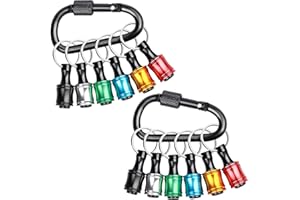 SOPCLANE 12PCS Keychain Bit Holder,Hex Drill Bit Holder for Impact Driver Drill Bit,Screwdriver Bit Holders for Tools and Gifts for Men