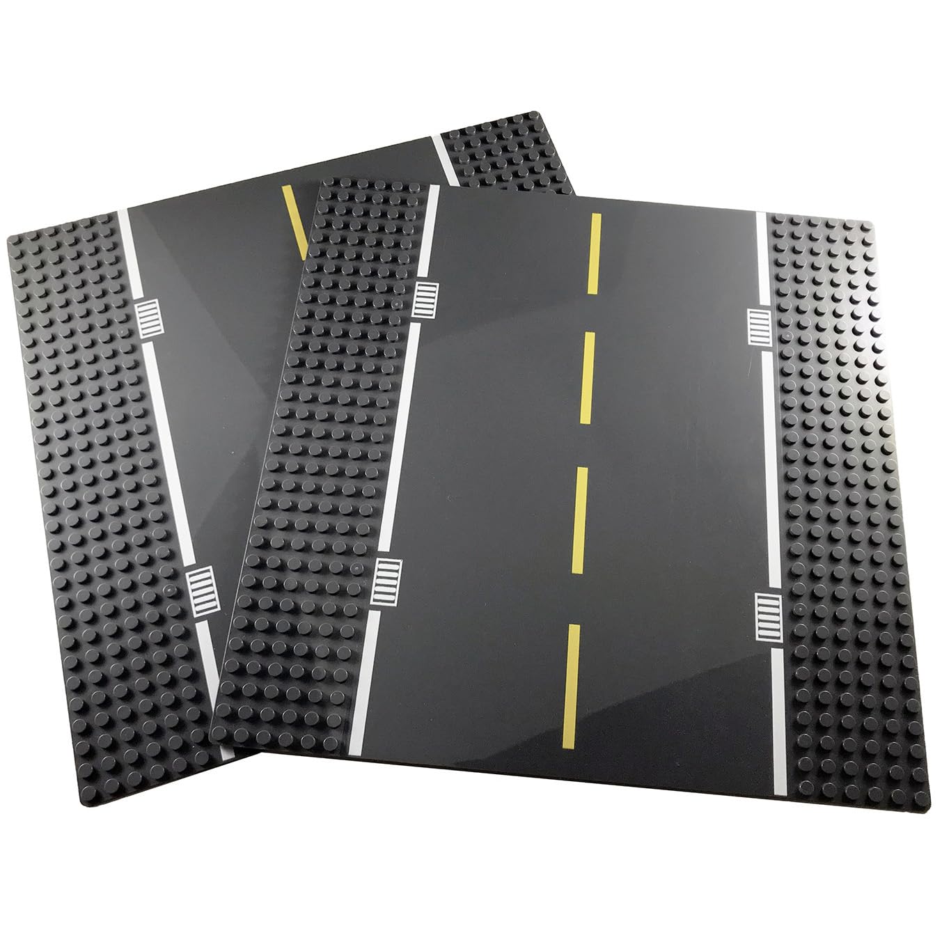 APOSTROPHE Games Building Block Road Base Plates Compatible with All Major Brands (Roads 2x Straight Street)