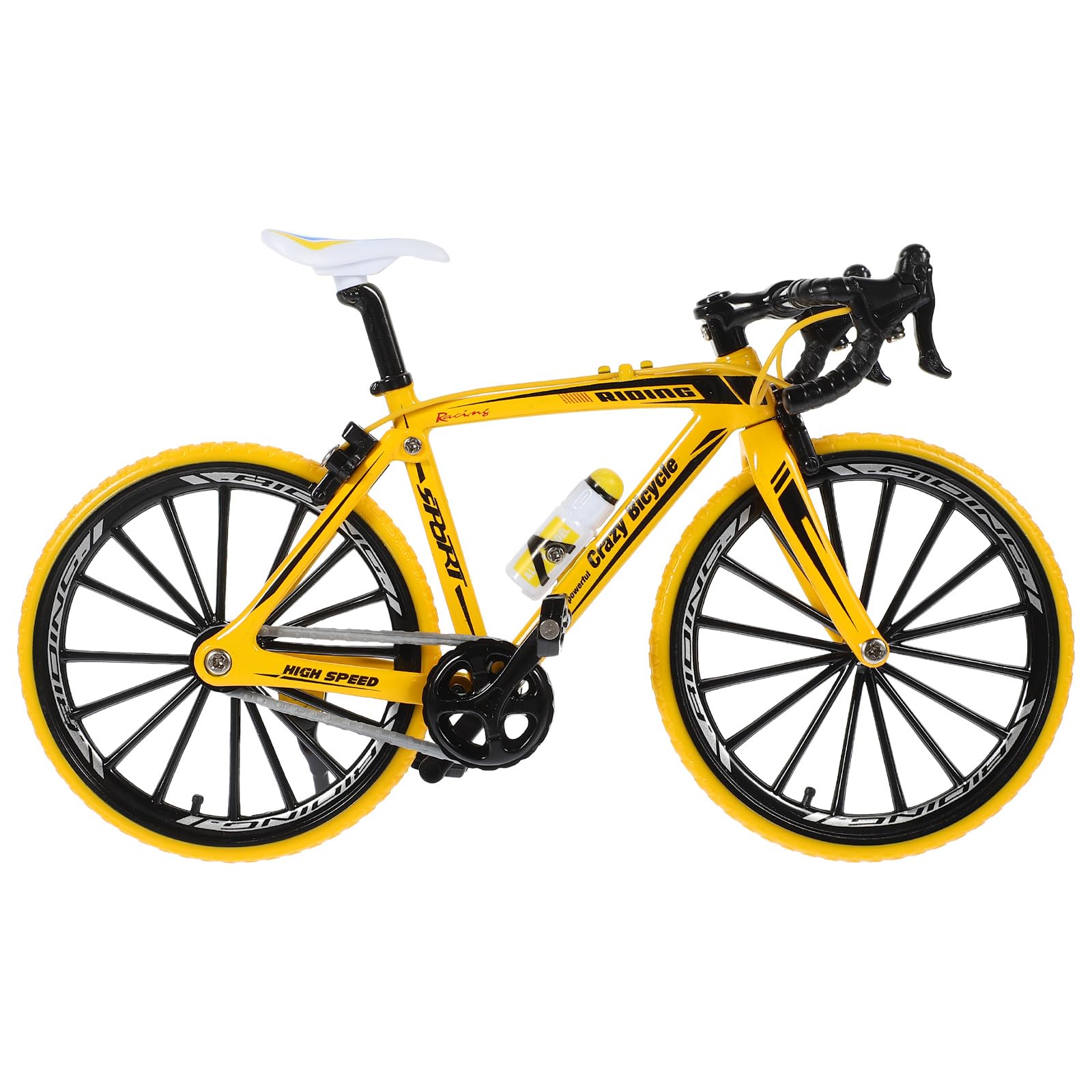 NUOBESTY 1 10 Mini Bicycle Model Yellow Alloy Crafts Handmade Metal Toy for Home Office Decor and Collection
