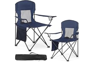 WEIDIORME 2 Pack Camping Chairs - Lightweight and Supportive Chairs for Teens and Lightweight Individuals - Compact, Durable, and Portable - Ideal for Camping, Hiking, Beach, and Picnics - Carry Bag (Upgrade)