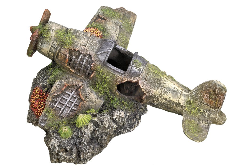 Nobby Aqua Ornaments Aeroplane 19.0 x 18.7 x 8.5 cm - Fish Teaser Wand Aquarium Ornament - All Breed Sizes