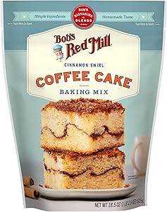 Bob's Red Mill Cinnamon Swirl Coffee Cake Baking Mix - 18.5 oz Bag (Pack of 1), Simple Clean Ingredients, Homemade Taste, Non
