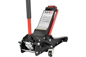Maxority 5-Ton (11000lbs) Low Profile Hydraulic Super Heavy-Duty Steel Floor Jack with Dual Pistons Quick Lift Pump, Home and Workshop Car Maintenance for Various Vehicles (Red, 5 Ton Low Profile)