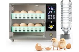 PEATEND 20-24-Egg Incubator for Hatching Chickens with Auto Egg Turning,Egg Candler,Four Smart Preset Modes for Chicken,Duck,Goose,Pigeon Eggs, Temperature and Humidity Display
