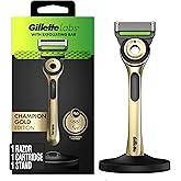 GilletteLabs with Exfoliating Bar Razor for Men, Champion Gold Edition - 1 Handle, 1 Razor Blade Refill, Includes Premium Magnetic Stand