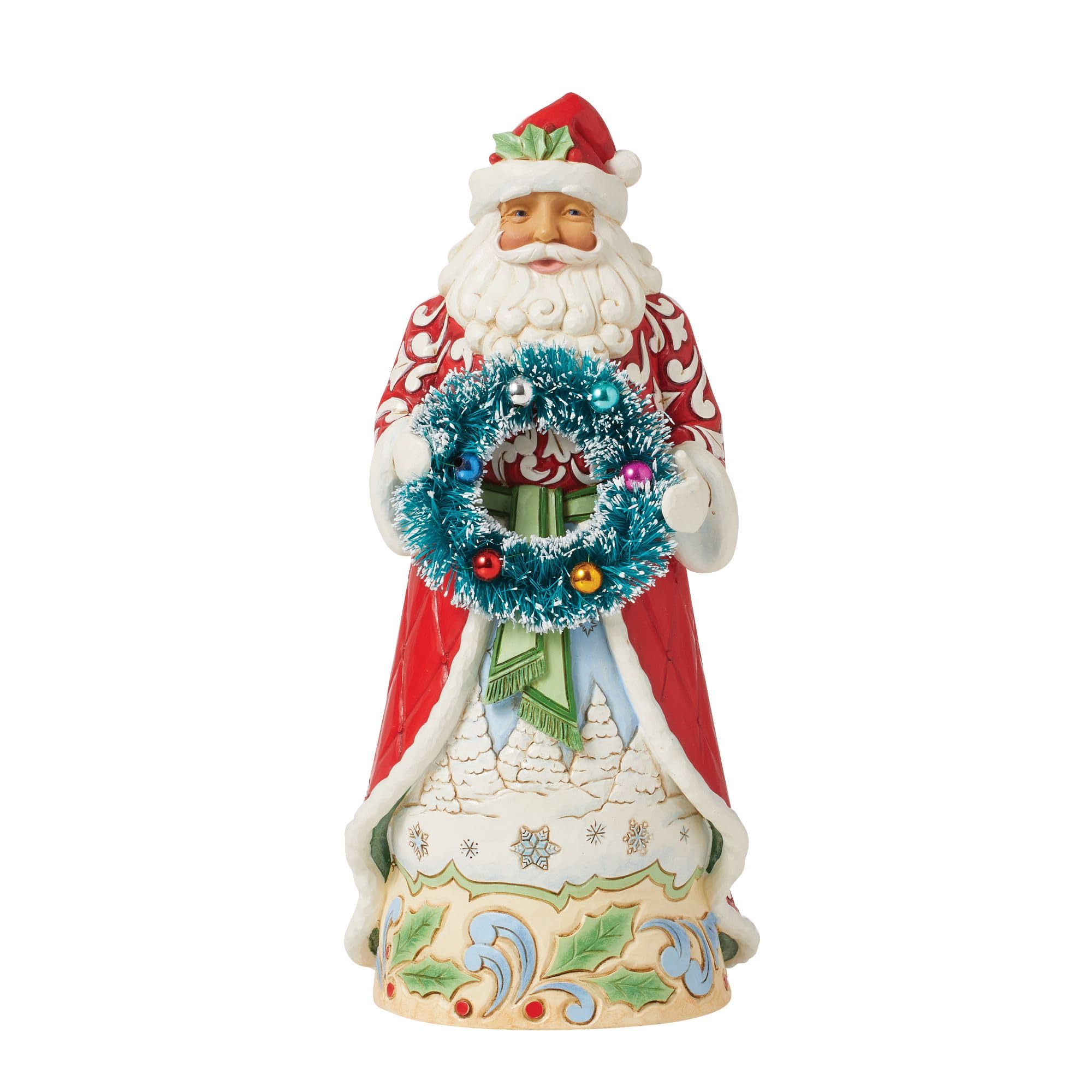 Enesco Jim Shore Santa With Sisal Wreath Figurine