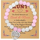 Aunt Gifts from Niece Auntie Gift Beaded Bracelets Appreciation Jewelry Mothers Day Valentines Day Christmas Birthday Present for Auntie Bracelets with Gifts Cards Wedding Gift for Aunt of Bride