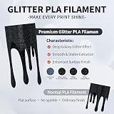 Eono Glitter PLA Filament 1.75mm 4×250g Multicolor Bundle view 3