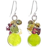 NOVICA Artisan Handmade Citrine .925 Sterling Silver Plated Earrings