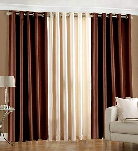 Buy Home Decor Kart Crush Polyester Plain 6 Ft Curtains For Window
