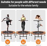 CLORIS 48 Inch Foldable Fitness Trampoline with Adjustable Handle 400/450 lbs view 3