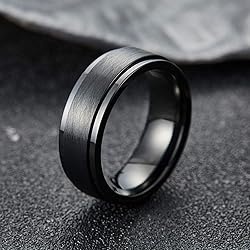 King Will 8mm Black Stainless Steel Spinner Ring