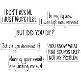Sticky Expressions | Funny Work Stickers for Adults (6 Pcs) - Strong Adhesive, Durable, Funny Laptop Decals and Stickers - But Did You Die Sticker, But Did You Document It Sticker and Others