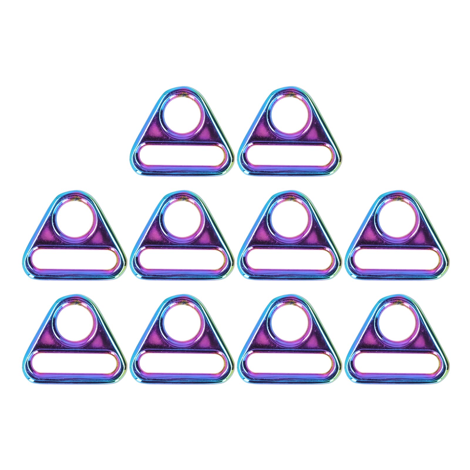 10 Pack Metal Buckles Triangle Adjuster Suspender Strap Slider for Purse Bag Hardware Making Supplies Backpack Replacement Keeper 0.4 X 1.0in (Colorful)