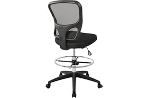 HYLONE Ergonomic Office Chairs, Office Drafting Chair, Rolling Stool Chair Armless Standing Desk Chair with Footrest Bar Stools for Home,Office & Bar