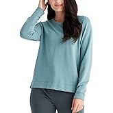 Free Fly Women's Fleece Crewneck Pullover - Bamboo Viscose Lightweight Fall Essentials, Long Sleeve Sweatshirts for Women