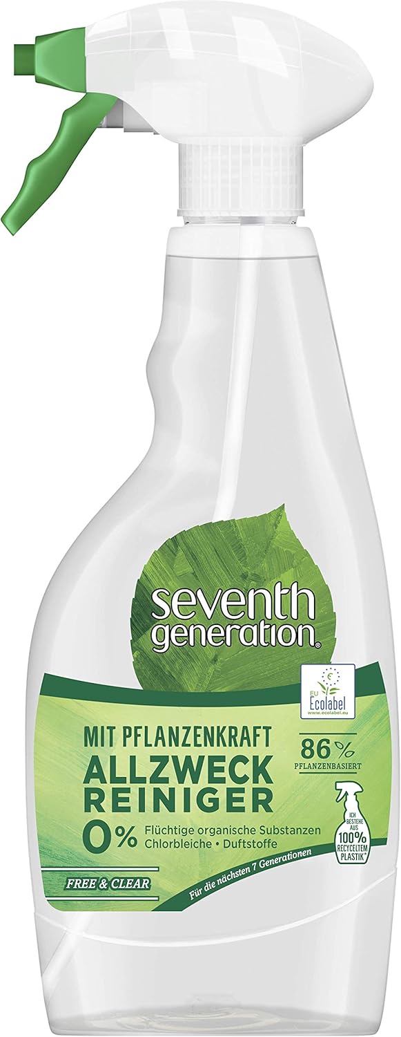 SIEBEN GENERATIONEN ALLZWECKREINIGER ohne Duftstoffe Reinigungsmittel mit 86% pflanzlichen Inhaltsstoffen effektiv gegen Fett und Schmutz 500 ml 1 Stück