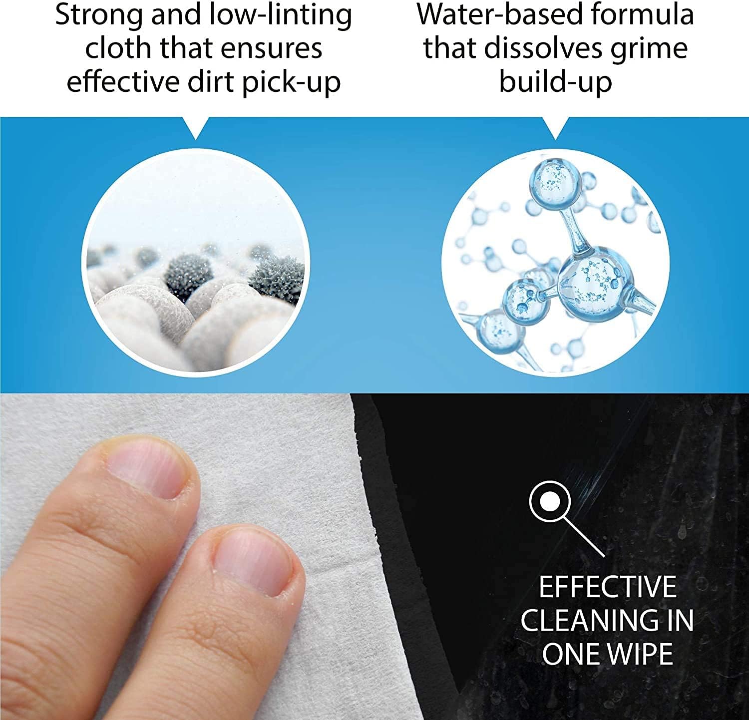 iCloth Large Lens and Screen Cleaner Pro-Grade Individually Wrapped Wet Wipes, 1 Wipe Cleans a LCD Monitor, Laptop, or Flat Screen HDTV, Box of 24: Electronics