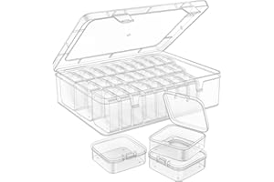 There are 30 small transparent plastic boxes in one transparent plastic box, which can be used to store small items, handicra