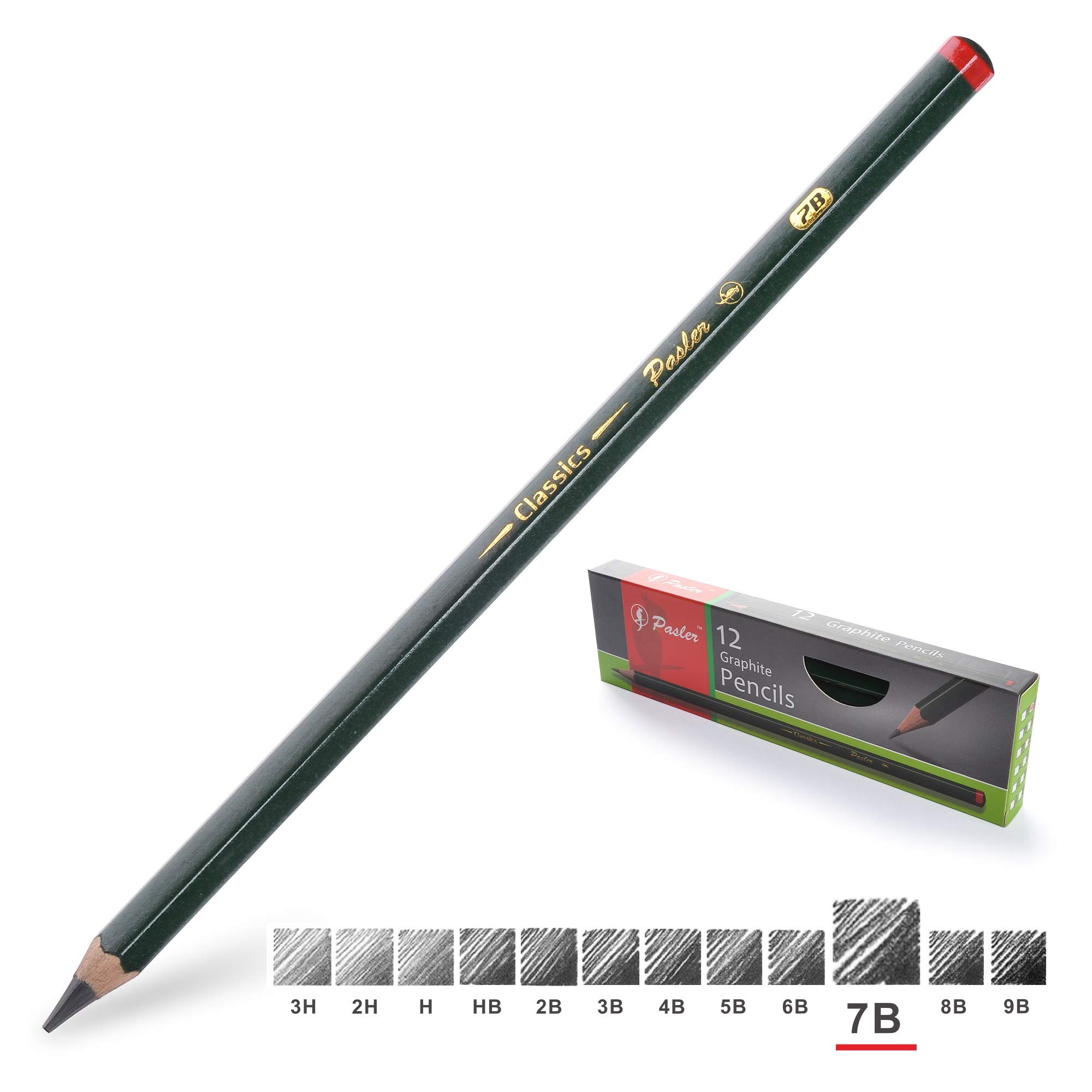 Pasler® Professional Graphic Sketching Drawing Pencils 12 Count (7B)