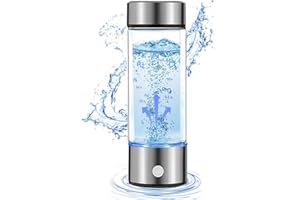 UESSEGS Hydrogen Water Bottle, Rechargeable Portable Hydrogen Water Generator, Water Ionizer for Home, Office, Travel and Camping (Silver-01)