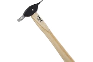The Beadsmith Small Raising Hammer - 9 inches Wooden Handle, 65mm, 1.7oz Steel Head with Two Faces (2x13mm & 6x13mm) - Tool U