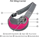 LONTG Pet Sling Carrier Bag Breathable Shoulder Front Carrier Grey Blue Red view 2