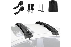 BASIKER Universal Soft Roof Rack Pads for Kayak,Surfboards,Snowboards,SUP, Canoes, Ladder,with Tie-Down Straps and Storage Bag