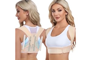 Enthra Posture Corrector for Women and Men, Breathable Back Brace Posture Corrector, Adjustable Back Support Providing Instant Pain Relief for Back, Shoulder and Neck (Nude, S./M.)