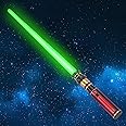 YOFOTHS Light Up Sabers, Light up Sword for Kids with FX Sound, Expandable Light Up Saber for Cosplay Halloween Dress Up Parties Birthday Christmas (Green)