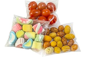 QOIUSO 100Pcs Clear Plastic Resealable Cellophane Bags, 4x4 Inches, Self Sealing, Thick & Durable, Food Grade Safe, Ideal for Packaging Cookies, Candy, Snacks & Party Favors