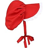 Koalswm Colonial Bonnet Victorian Hat Sun Cap for Women with Lace Trim Tea Party Headwear Rtro Renaissance Costumes