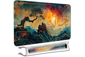 APRIL SPACE MTG Playmat (Stitched) Size 24x14in Free Storage Bags - Ideal for Card Game Enthusiasts TCG Playmat Mouse Pad with Card Zones (Pine Tree,with Zone)