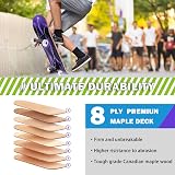CLYCTIP 31x8 Inch Complete Skateboard Purple 8-Layer Maple Double Kick view 4