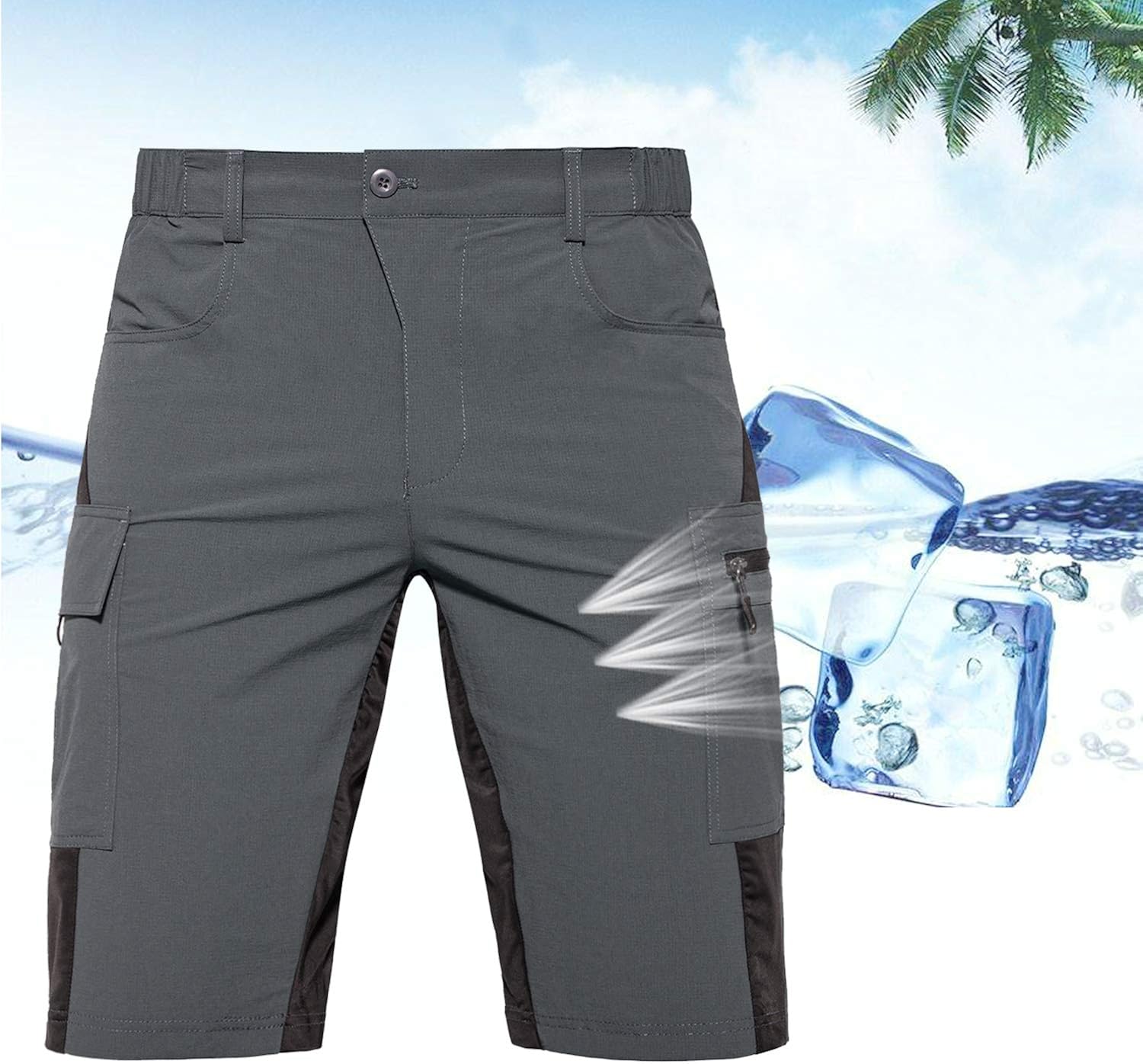 Hiauspor Men's Mountain Bike Shorts Padded MTB Shorts: Clothing