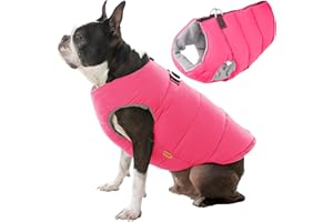 Gooby Padded Vest Dog Jacket - Solid Pink, Small - Warm Zip Up Vest Fleece Jacket with Dual D Ring Leash Water Resistant for Small to Medium Dogs