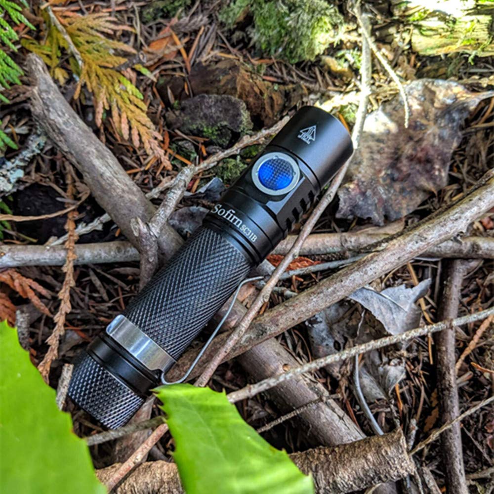 Sofirn 1000 Lumens Rechargeable LED Flashlight 18650 Battery Included, Super Bright EDC Pocket Light High Lumens, 5 Modes for Camping Hiking, SC31B