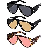 YMRFW Oversized Retro Aviator Sunglasses for Women Men Trend 70s Thick Classic Vintage Style Sun Glasses