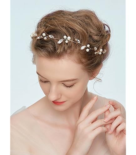 fxmimior Bride Wedding Pearls Hair Accessories Crystal Long Hair Vine Wedding Amazon.com : fxmimior Bride Hair Accessories Crystal Long  main image 4