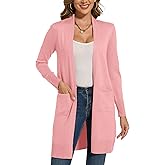 Spicy Sandia Women's Long Dressy Cardigan Sweaters with Pockets Lightweight Duster Coat