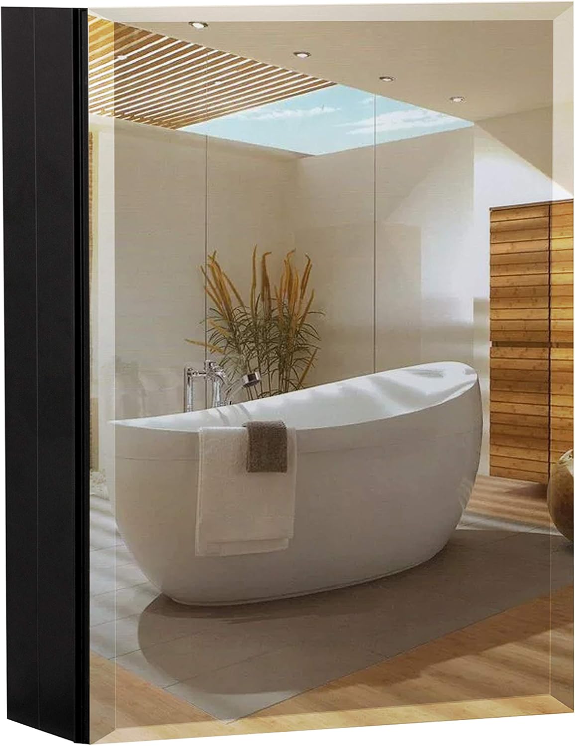 Amazon Com B C 16 X20 Aluminum Medicine Cabinet With Mirror Color Black Bathroom Mirror Cabinet With Adjustable Glass Shelves Storage Cabinet For Bathroom Recessed Or Surface Mounting Kitchen Dining