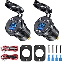 Presa USB Doppia QC3.0 Per Auto 12V/24V - Porte USB A E USB C Con Pulsante ON/OFF - Foto 13