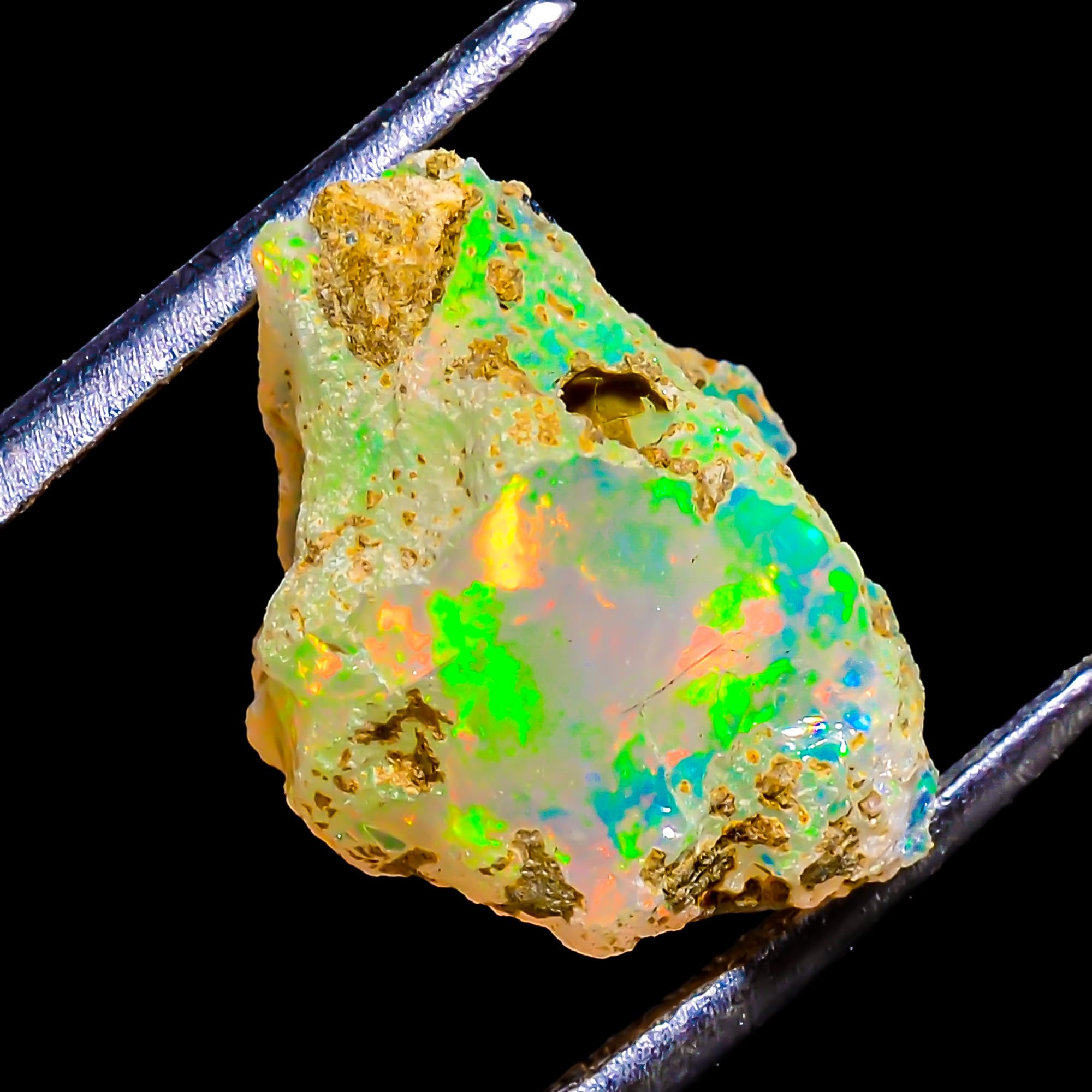Ethiopian Opal Rough Gemstones Multi Fire Welo Opal Stones for Tumbling & Jewelry Making Supplies Healing Crystals Gems Rocks Loose Gemstones