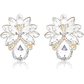 FENBORY Vintage Rhinestone Statement Earrings Sparkly Wedding Bridal Prom Crystal Cluster Drop Dangle Earrings for Women