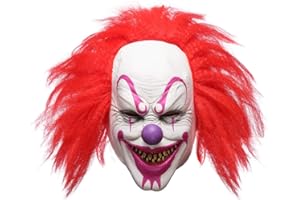 QULIGETA Scary Evil Killer Joker Clown Latex Mask Halloween Horror Cosplay Costume Prop
