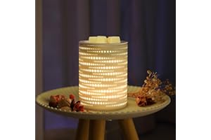 Enaroma Wax Melt Warmer Ceramic Oil Burner with Timer Electric Candle Wax Melter with Led Coloful Changing Silicone Removeable Tray for Home Office Bedroom