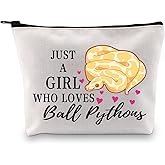 G2TUP Ball Python Lover Gift Who Loves Ball Pythons Makeup Bag Ball Pythons Owner Cosmetic Bag Pet Reptile Snake Lover Gift Zipper Travel Bag (Loves Ball Pythons White Bag)