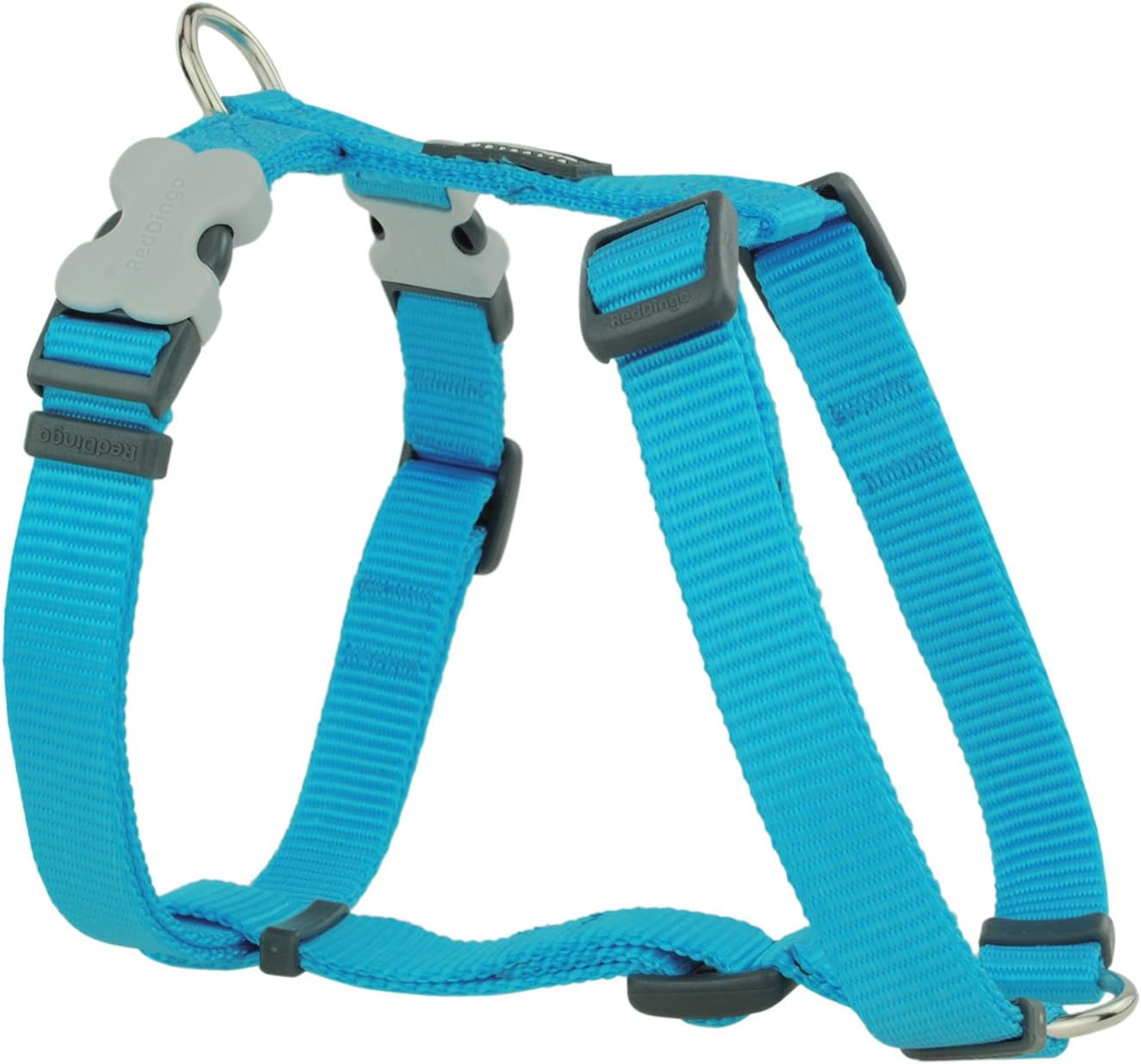 Red Dingo Classic Dog Harness Plain, Turquoise, Large 25mm