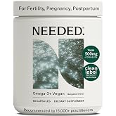 Needed.&reg; Prenatal Omega-3, 1000mg DHA, 1000mg EPA, 30-Day Supply | High Potency Dose of Sustainably Sourced Bergamot Flavor, Encased in a Gelatin-Free, Plant-Based Softgel Shell